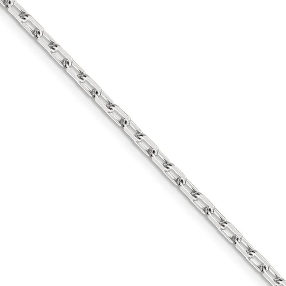 2.75mm, Sterling Silver Elongated Open Cable Chain Bracelet, 8 Inch